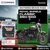 Sintered Brake Pads For Royal Enfield Classic 350/500 (2016 Onwards) - Rear - CB312 - 1 Set - CRANK1