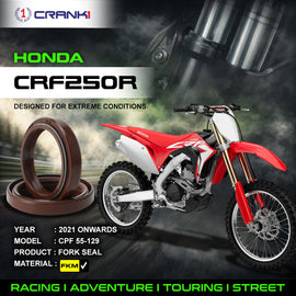 Fork Oil Seals Pair For Honda CRF250R (2021 Onwards) - CPF55-129 - CRANK1