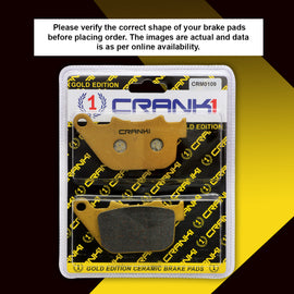 Ceramic Brake Pad For Harley Davidson Sportster Iron 883 (2009-2013) - Rear - CRM0109 - 1 Set - CRANK1
