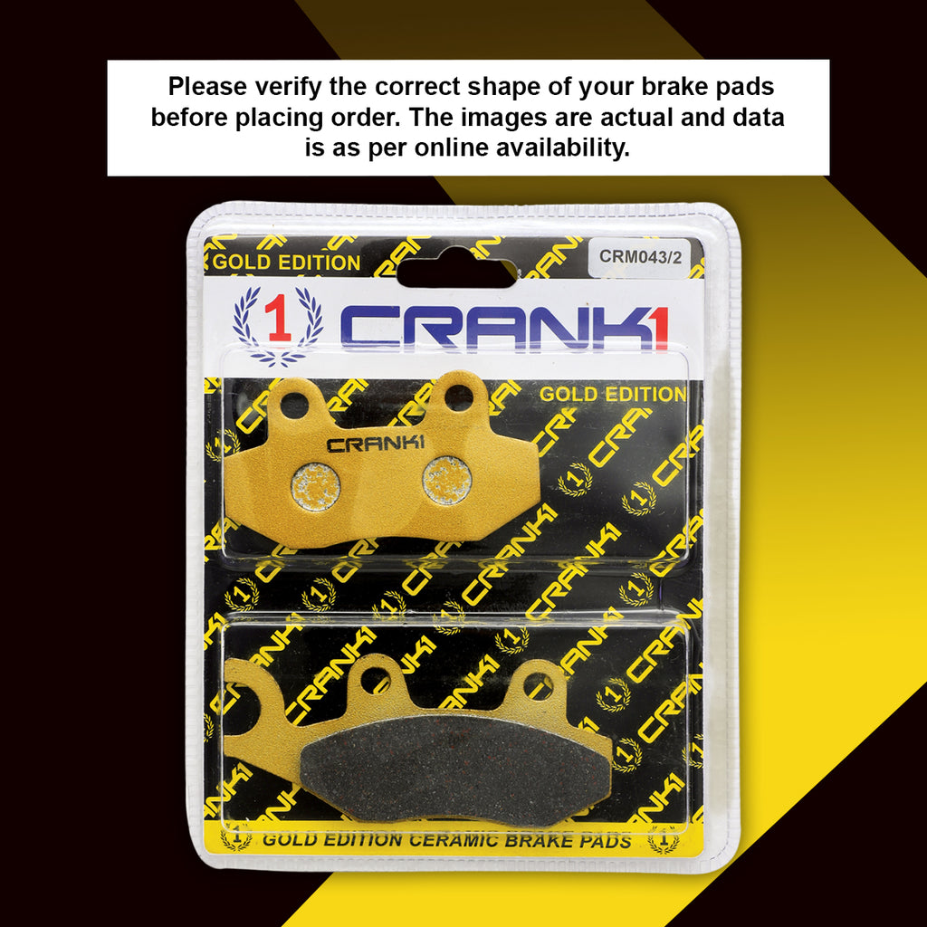 Ceramic Brake Pad For Triumph Bonneville T100 (2014-2016) - Rear - CRM043/2 - 1 Set - Crank1