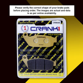 Ceramic Brake Pad For TVS Ronin (2025) - Rear - CRM269 - 1 Set - CRANK1