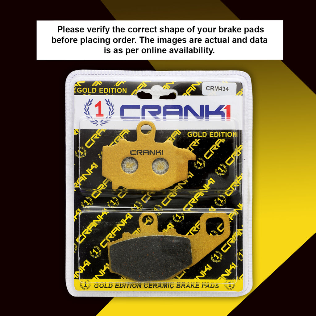 Ceramic Brake Pad For Kawasaki Ninja 650 (2006-2016) - Rear - CRM434 - 1 Set - Crank1