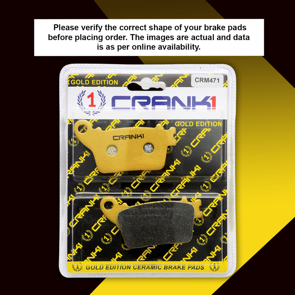 Ceramic Brake Pad For Yamaha YZF-R1 (2015-2020) - Rear - CRM471 - 1 Set - Crank1