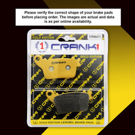 Ceramic Brake Pad For Suzuki GSX-R750 (2012-2020) - Rear - CRM471 - 1 Set - Crank1
