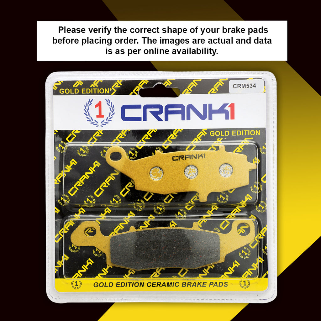Ceramic Brake Pad For Left and Right Kawasaki Ninja 650 (2006-2016) - Front - CRM534+CRM253 - 2 Sets - Crank1