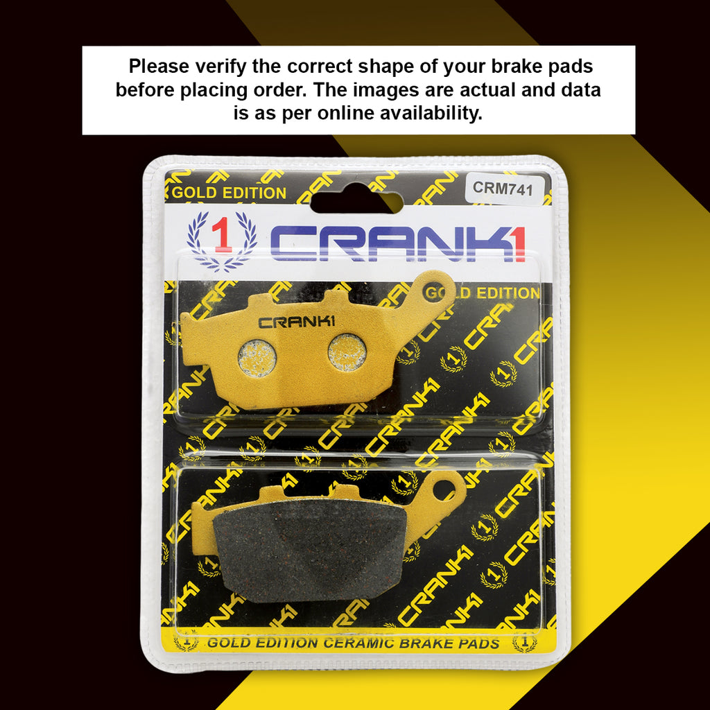 Ceramic Brake Pad For Honda CBR 650F - Rear - CRM741 - 1 Set - CRANK1