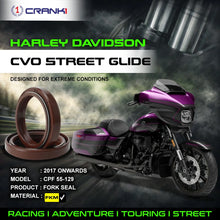 Load image into Gallery viewer, Fork Oil Seals Pair For Harley Davidson CVO Street Glide (2017 Onwards) - CPF55-129 - CRANK1