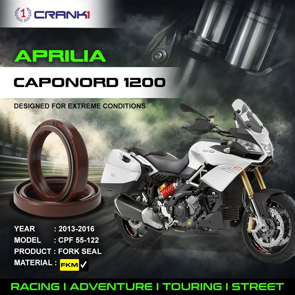 Fork Oil Seals Pair For Aprilia Caponord 1200 (2013-2016) - CPF55-122 - CRANK1