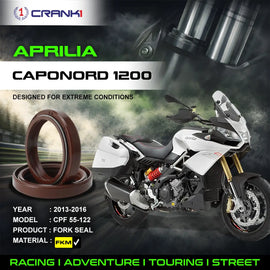 Fork Oil Seals Pair For Aprilia Caponord 1200 (2013-2016) - CPF55-122 - CRANK1