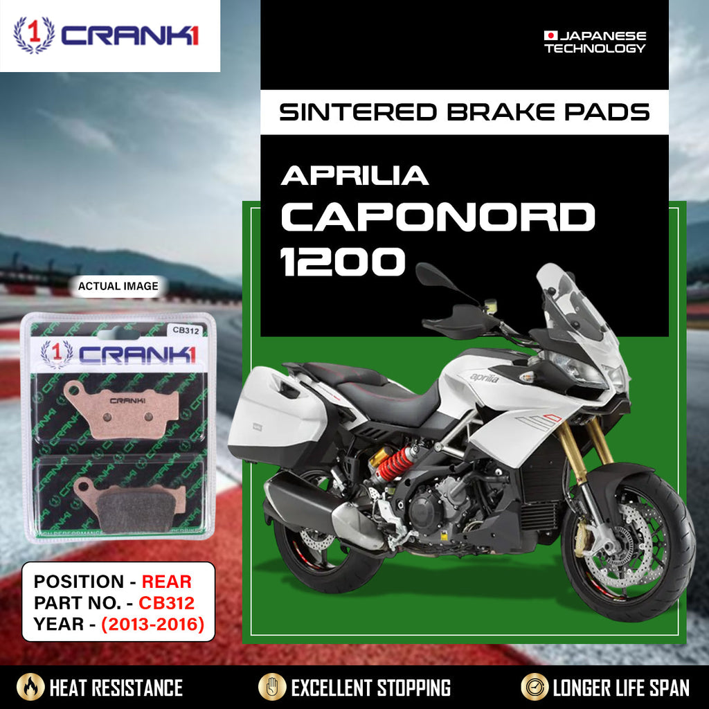 Sintered Brake Pads For Aprilia Caponord 1200 (2013-2016) - Rear - CB312 - 1 Set  - CRANK1