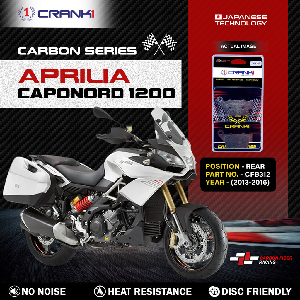 Carbon Brake Pads For Aprilia Caponord 1200 (2013-2016) - Rear - CFB312 - 1 Set - CRANK1