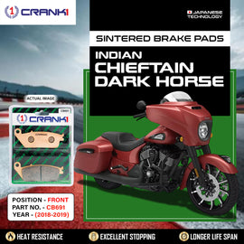 Sintered Brake Pads For Indian Chieftain Dark Horse (2018-2019) - Front - CB691 - 1 Set - CRANK1