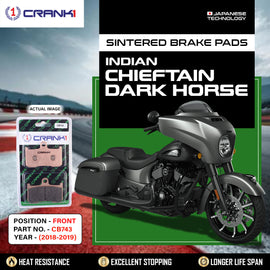 Sintered Brake Pads For Indian Chieftain Dark Horse (2018-2019) - Front - CB743 - 2 Sets Required - CRANK1