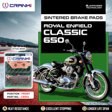 Load image into Gallery viewer, Sintered Brake Pads For Royal Enfield Classic 650 - Front - CB902 - 1 Set - CRANK1