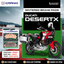 Load image into Gallery viewer, Sintered Brake Pads For Ducati DesertX (2022-2023) - Front - CB744 - 1 Set - CRANK1