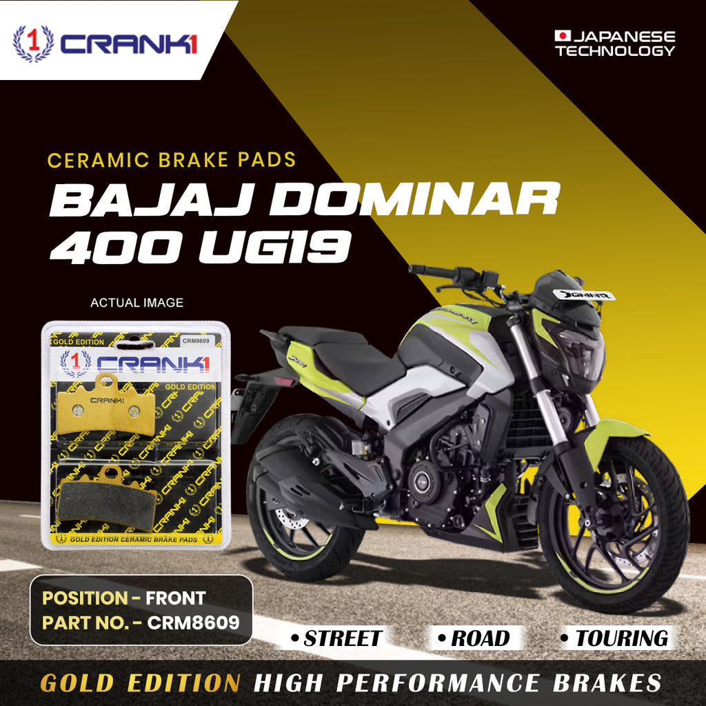 Ceramic Brake Pad For Bajaj Dominar 400,(UG19) - Front - CRM8609 - 1 Set - CRANK1