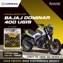 Load image into Gallery viewer, Ceramic Brake Pad For Bajaj Dominar 400 (UG19) - Rear - CRM359 - 1 Set - CRANK1