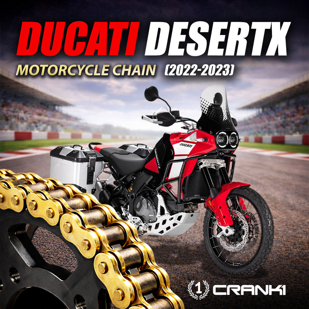 Chain For Ducati DesertX (2022-2023) - 525 Pitch x 114 Links Gold (ZVMX) - CRANK1