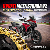 Chain For Ducati Multistrada V2 (2022 Onwards) - 525 Pitch x 114 Links Gold (ZVMX) - CRANK1