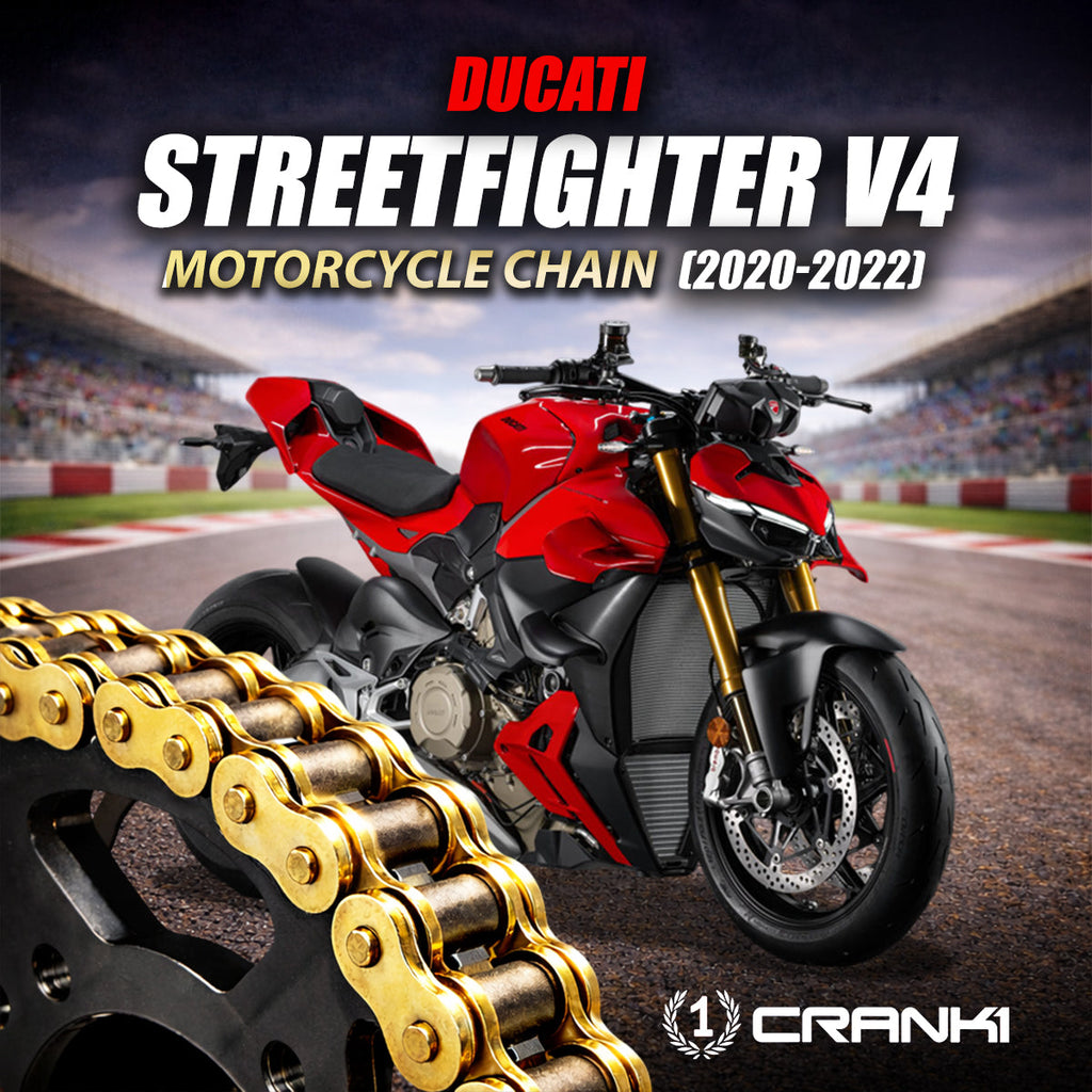 Chain For Ducati Streetfighter V4 (2020-2022)- 525 Pitch x 116 Links Gold (ZVMX) - CRANK1