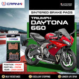 Sintered Brake Pads For Triumph Daytona 660 (2024-2026) - Front - CB706 - 2 Sets - CRANK1