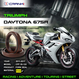Fork Oil Seals Pair For Triumph Daytona 675R (2011-2017) - CPF55-122 - CRANK1