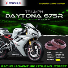 Load image into Gallery viewer, Fork Dust Seals Pair For Triumph Daytona 675R (2011-2017) - CPD57-102 - CRANK1