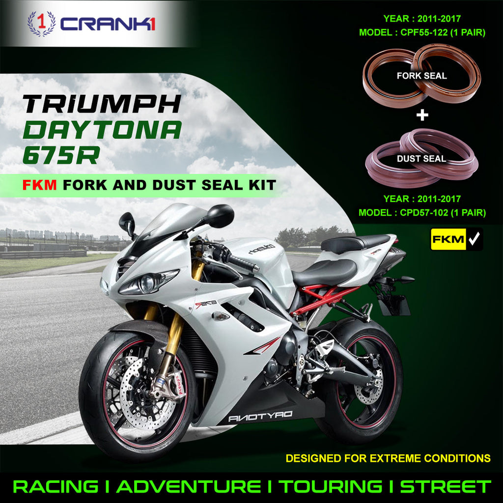 Fork And Dust Seals Kit For Triumph Daytona 675R (2011-2017) - CRANK1