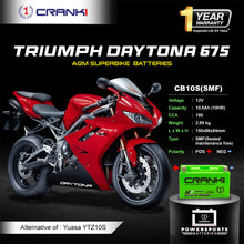 Load image into Gallery viewer, Battery For Triumph Daytona 675 (2010-2025) - CB10S - Factory Activated - CRANK1