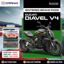 Load image into Gallery viewer, Sintered Brake Pads For Ducati Diavel V4 (2011-2018) - Rear - CB902 - 1 Set - CRANK1