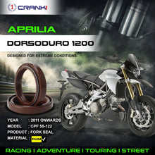 Load image into Gallery viewer, Fork Oil Seals Pair For Aprilia Dorsoduro 1200 (2011 Onwards) - CPF55-122 - CRANK1