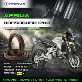 Fork Oil Seals Pair For Aprilia Dorsoduro 1200 (2011 Onwards) - CPF55-122 - CRANK1