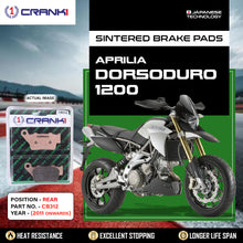 Load image into Gallery viewer, Sintered Brake Pads For Aprilia Dorsoduro 1200 (2011 Onwards) - Rear - CB312 - 1 Set  - CRANK1