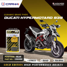 Load image into Gallery viewer, Ceramic Brake Pad For Ducati Hypermotard 939 - Rear - CRM469 - 1 Set - CRANK1
