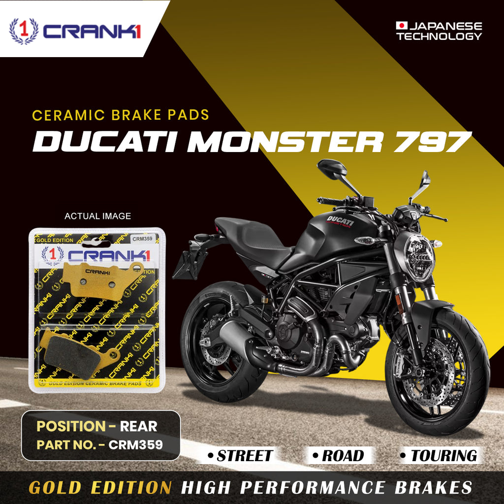 Ceramic Brake Pad For Ducati  Monster 797 - Rear - CRM359 - 1 Set - CRANK1