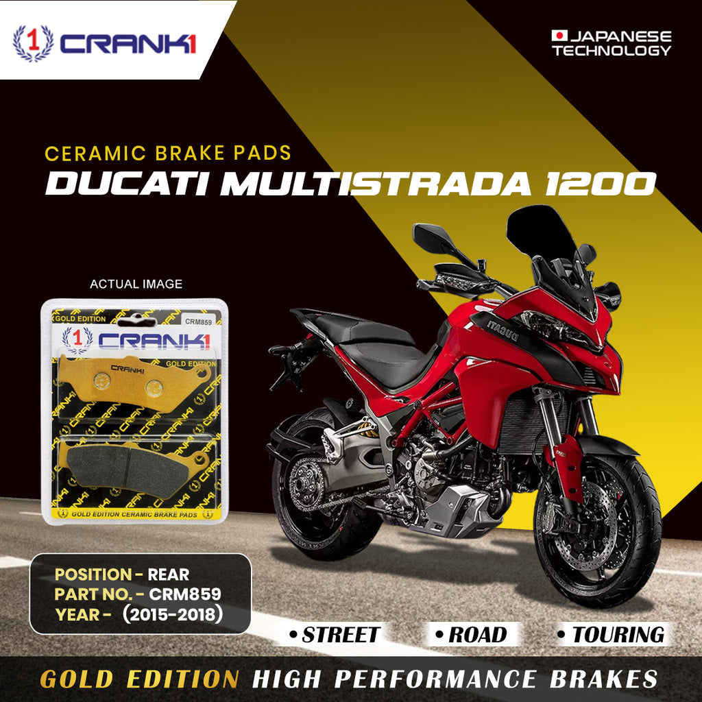 Ceramic Brake Pad For Ducati Multistrada 1200 (2015-2018) - Rear - CRM859 - 1 Set - CRANK1
