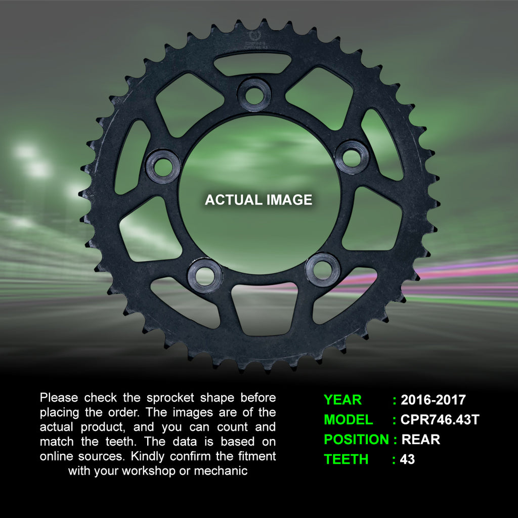 Sprocket For Ducati Panigale 959 (2016-2017) - Rear - CPR746.43T - CRANK1