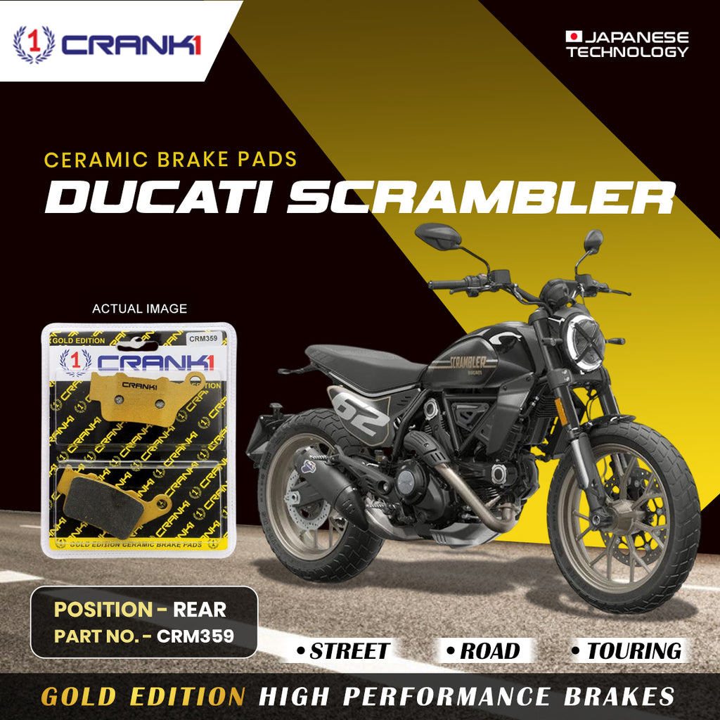 Ceramic Brake Pad For Ducati Scrambler - Rear - CRM359 - 1 Set - CRANK1
