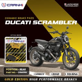 Ceramic Brake Pad For Ducati Scrambler - Rear - CRM359 - 1 Set - CRANK1