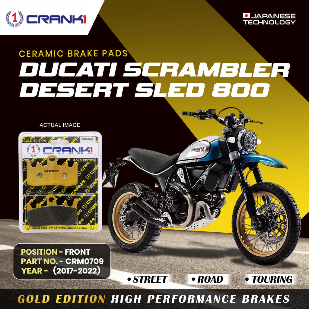 Ceramic Brake Pad For Ducati Scrambler Desert Sled 800 (2017-2022) - Front - CRM0709 - 2 Sets - CRANK1