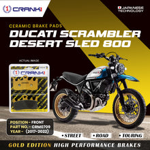 Load image into Gallery viewer, Ceramic Brake Pad For Ducati Scrambler Desert Sled 800 (2017-2022) - Front - CRM0709 - 2 Sets - CRANK1