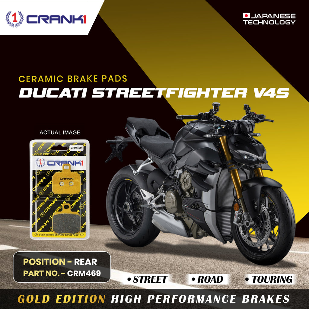Ceramic Brake Pad For Ducati Streetfighter V4S - Rear - CRM469 - 1 Set - CRANK1