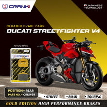 Load image into Gallery viewer, Ceramic Brake Pad For Ducati Streetfighter V4 - Rear - CRM469 - 1 Set - CRANK1