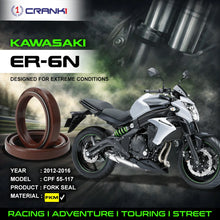 Load image into Gallery viewer, Fork Oil Seals Pair For Kawasaki ER-6n (2012-2016) - CPF55-117 - CRANK1