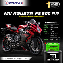 Load image into Gallery viewer, Battery For MV Agusta F3 800 RR (2009-2016) - CB10S - Factory Activated - CRANK1