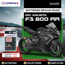 Load image into Gallery viewer, Sintered Brake Pads For MV Agusta F3 800 RR - Rear - CB662 - 1 Set - CRANK1