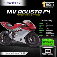 Load image into Gallery viewer, Battery For MV Agusta F4 (2005-2016) - CB10S - Factory Activated - CRANK1