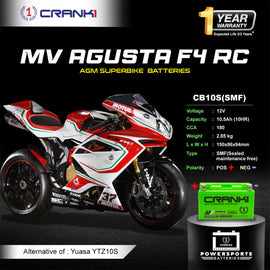 Battery For MV Agusta F4 RC - CB10S - Factory Activated - CRANK1