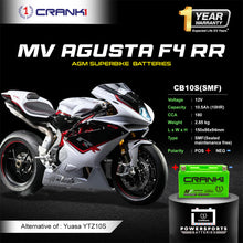 Load image into Gallery viewer, Battery For MV Agusta F4 RR (2000-2008) - CB10S - Factory Activated - CRANK1