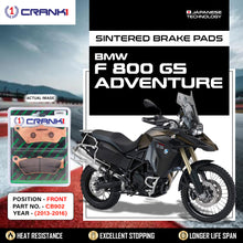 Load image into Gallery viewer, Sintered Brake Pads For BMW F 800 GS Adventure (2013-2016) - Front - CB902 - 1 Set  - CRANK1